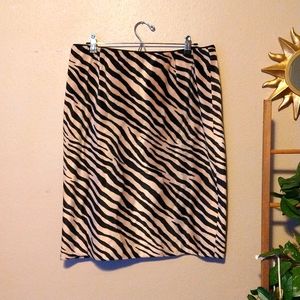 BURNS Vintage Zebra Print Pencil Skirt